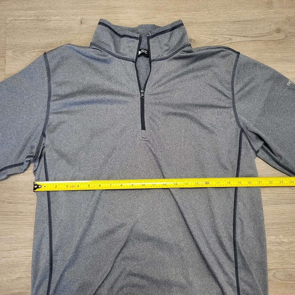 The North Face Mens XL Quarter Zip Pullover Heather Grey Aerotek Performance Top